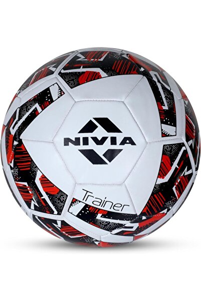 Nivia كرة قدم رياضية، مقاس 5 (أبيض) | متينة وعالية الجودة | مثالية للتمرين وا...