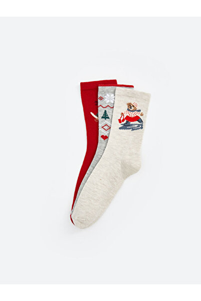 LC Waikiki Κομψές επιλογές από την Esvab Giyim |   Γυναικείες κάλτσες με θέμα την Πρωτοχρονιά 3 τεμαχίων