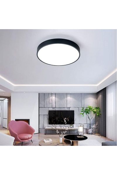 voxlamp lighting solutions Qadratic Drum Plafonier 60 cm 60 Watt H:10 Profile Daylight