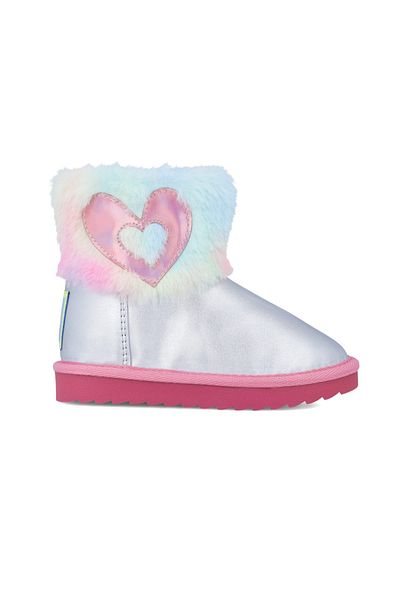 Agatha Ruiz De La Prada Cizmulite pentru fetite Inimioara, Agatha Ruiz De La Prada, argintiu (Marime: 29)
