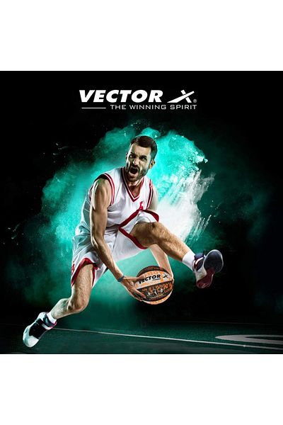 Vector X Power Basketball | Size 3 | Black, White, Orange | Rubber | Water Resistant | Moisten Needle