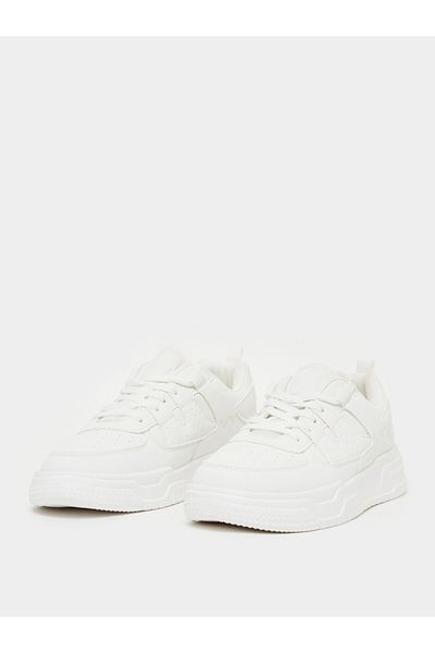 Styli Textured Platform Sole Lace Up Sneakers