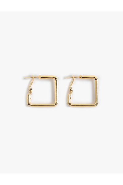Koton Geometric Steel Blended Hoop Earrings