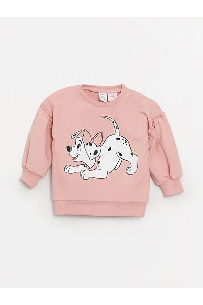 LC Waikiki Lcw Baby - Pink Baby Girl Sweatshirt and Sweatpants Set of 2, Crew Neck, Long Sleeve