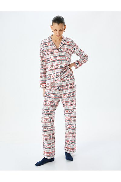 Koton Pyjamahose aus Baumwolle mit Weihnachtsmotiv