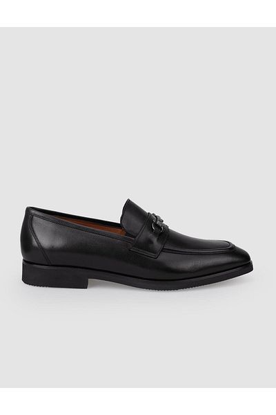 Cabani 100% Genuine Leather Black Buckle Men's Classic Shoes