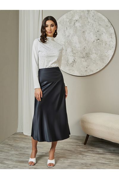 Styli Embellished High Neck Long Sleeves Top