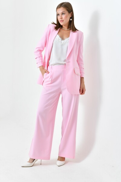 Saade Pink Pearl részletes szövés öltöny szett