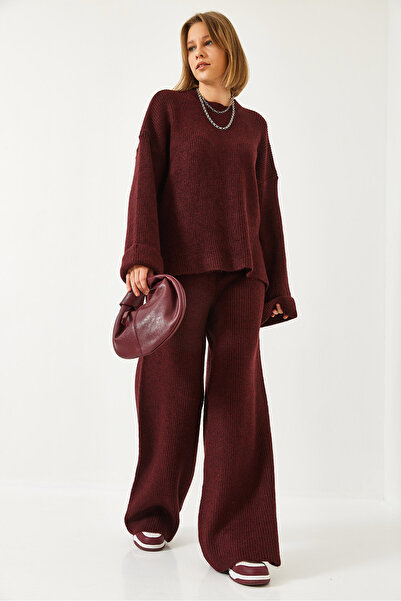 Bianco Lucci Women's Raised Sleeve Detailed Knitwear Bottom Top Set 9017 60261165