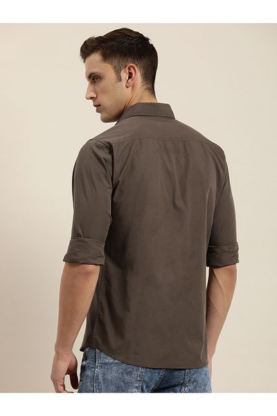 Dillinger By Styli Dillinger Men's Brown Solid Shirt