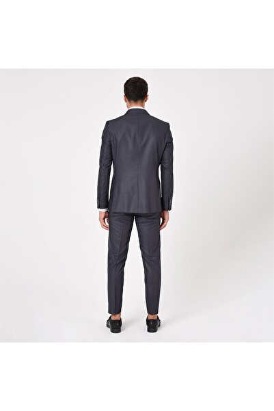 AGUSTİNİ Füme Kruvaze Sivri Yaka Slim Fit Takım Elbise | Agustini