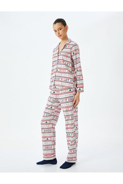 Koton Pyjamahose aus Baumwolle mit Weihnachtsmotiv