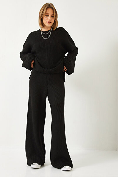 Bianco Lucci Women's Raised Sleeve Detailed Knitwear Bottom Top Set 9017 60261165