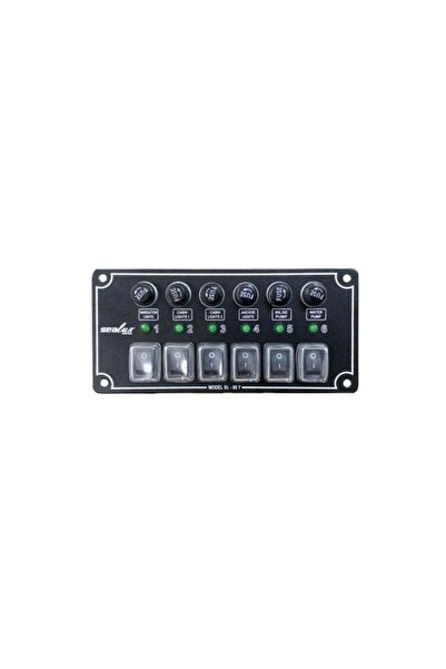 Sealux 6 ANAHTARLI İZOLELİ YATAY SWITCH PANEL / TEKNE ve KARAVAN SİGORTA PANE...