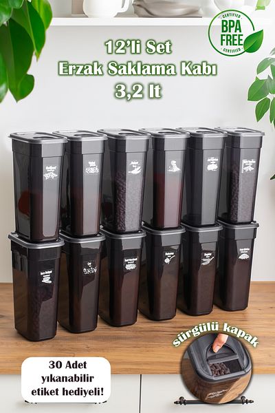 Porsima 2046 Model - 3.2 Liter Large Mega Size, 12-Piece Retardant Sliding Storage Set