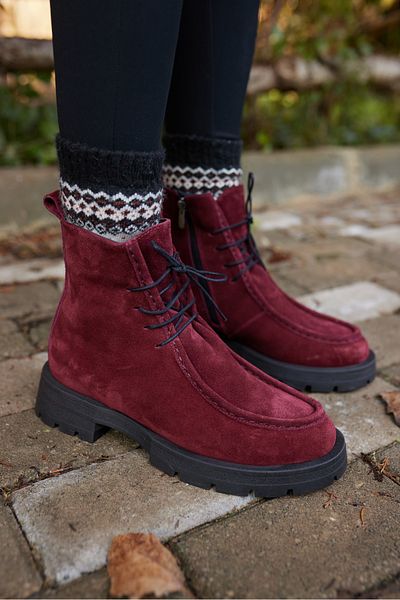 ANGELİNA JONES CIZME ATTO FEMEI Bordeaux REAL SUEDE