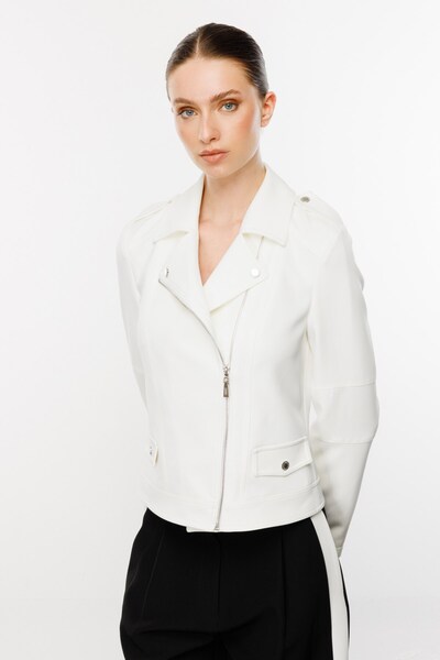 Ekol Kolu Çizgi Dikiş Detaylı Kısa Mont