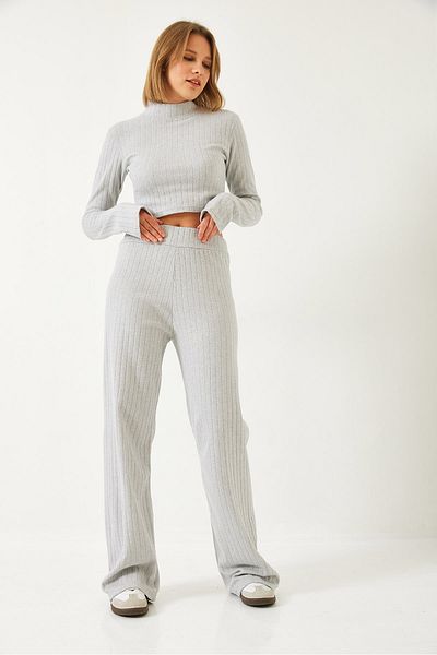 Bianco Lucci Women &Apos; S Set with Finger Straps - Elastic Waisted Palazzo Pants, 0206 60261177