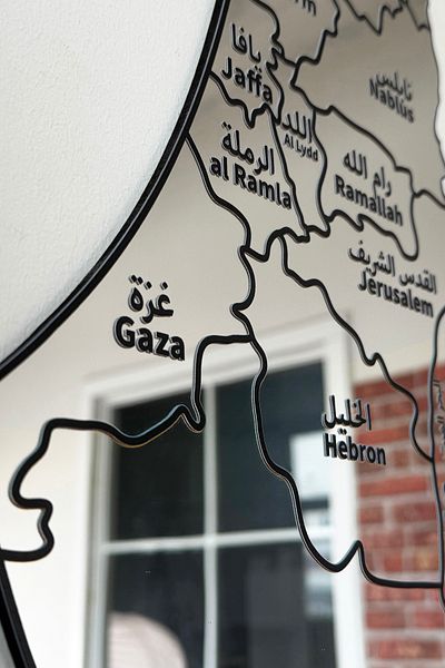 Colorfull Worlds 3D Wooden Acrylic Palestine Map 40X15 - Wood - Islamic Wall Art Home Office Mosque Decor