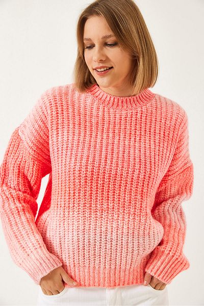 Bianco Lucci Crew Neck Knit Scarf Women's Sweater - Tk 241217 60261174