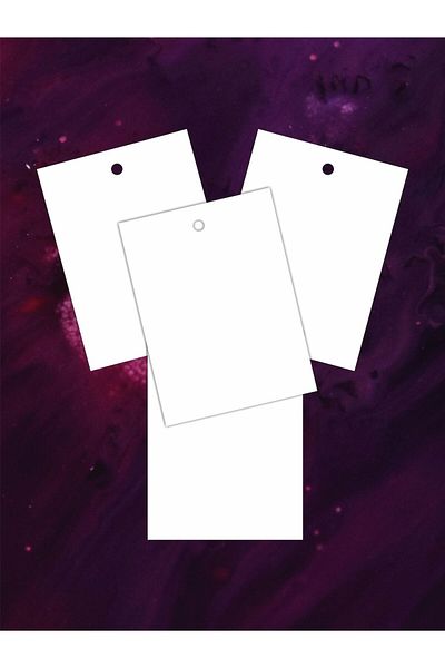Grdall White Color Flat Cut Perforated Card - Product Card - Unprinted Card - Gift Package Card