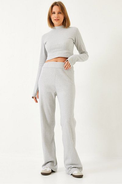 Bianco Lucci Women &Apos; S Set with Finger Straps - Elastic Waisted Palazzo Pants, 0206 60261177