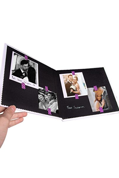 POLABOOK Design Yourself Carte de memorie și album foto cu figură de dragoste și stilou alb