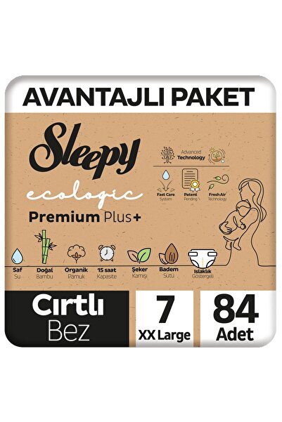 Sleepy Ecologic Premium Plus Avantajlı Paket Bebek Bezi 7 Numara Xxlarge 84 Adet