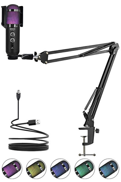 Midex Rgb Set Usb Ekholu Oyuncu Ve Yayıncı Mikrofonu (KAYIT GAMİNG TİKTOK TWİTCH CANLI YAYIN YOUTUBE)