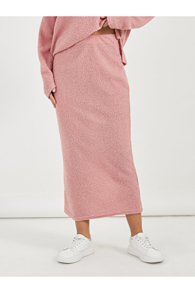 Styli Fur Texture Knit V Neck Top & Skirt Co-Ord Set