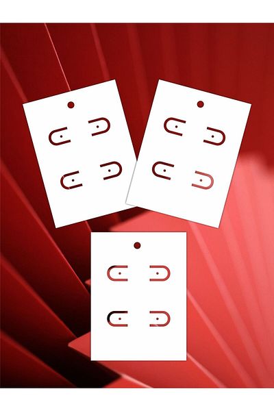 Grdall 50 Pcs White Earring Card 2 Pcs Earring Card Unprinted Jewelry Card