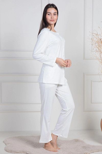By Mecit Pijama Γυναικείο σετ πιτζάμες με μακρυμάνικο Melisa ύφασμα με κουμπιά μεγάλου μεγέθους 75% βαμβάκι 25% βισκόζη