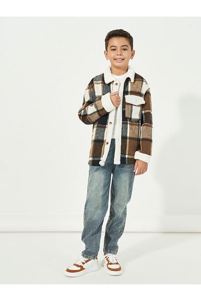 Styli Pocket Front Thermal Lined Fuzzy Trim Jacket