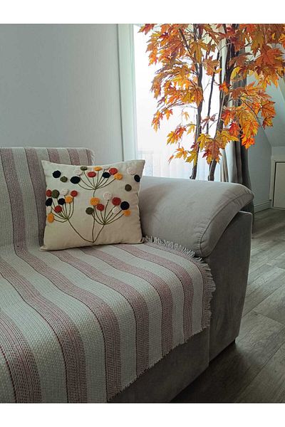 Jumbo 220X150 cm Luxury Cotton Sofa Cover and Shawl - Double Sided Non-Slip