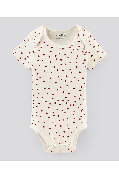 Bonfino Half Sleeves Onesies Multi Print Pack of 3 - Off White