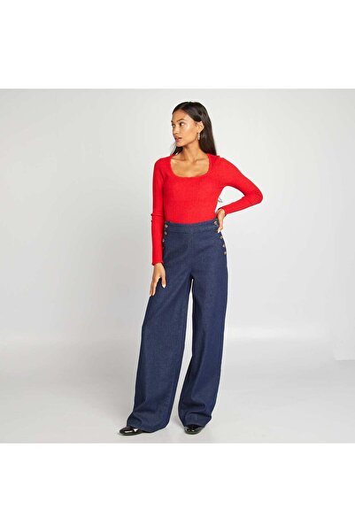 KIABI Ribbed knit sweater RED