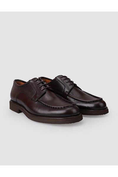 Cabani 100% Genuine Leather Brown Laced Men's Classic Shoes