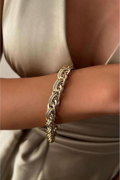 Sose Moda Xuping - Gold Color Coiled Chain Bracelet