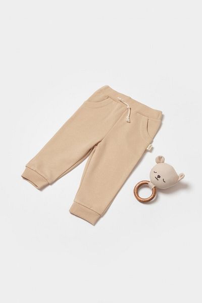 BabyCosy Pantaloni Lungi, Two Thread, 100%bumbac Organic - Stone,