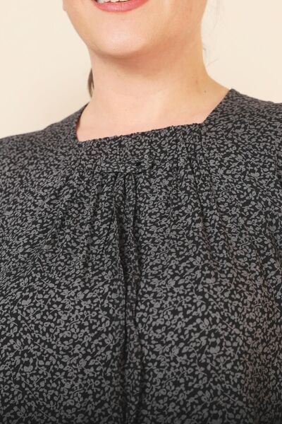 Ferace Women's Large Size Crispy Pattern Long Mother's Casual Dress