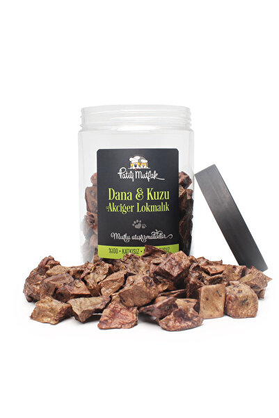 Patili Mutfak Kurutulmuş Dana & Kuzu Karışık Akciğer Köpek Ödül Maması (100 g)