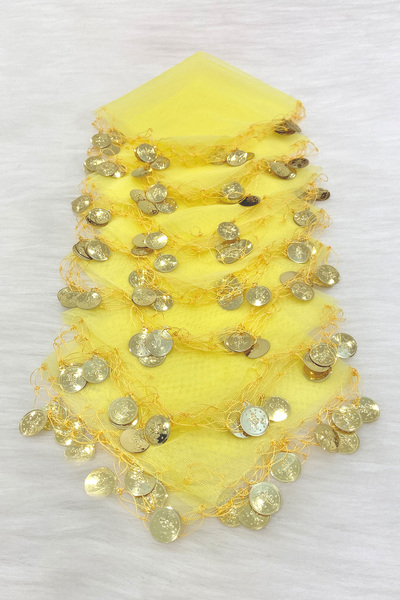 ZEYMERADE منديل هالاي من التول باللون الذهبي الأصفر 10 قطع، العروس والعريس وح...