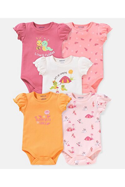 Babyoye Eco Conscious Cotton Eco Jiva ed Half Sleeve Onesies Caterpillar  Pac...