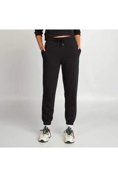 KIABI Plain fine sweatshirt fabric joggers BLACK