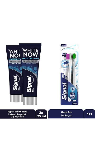 Signal فرشاة أسنان White Now 75 مل White Gum Pro - X2، خالية من البقع