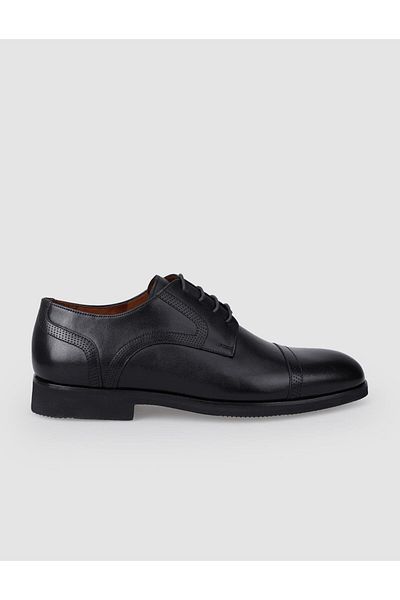 Cabani 100% Genuine Leather Black Laced Men's Classic Shoes