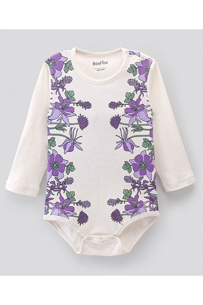 Bonfino 3-Pack Floral Graphic Full Sleeves Onesies - Multicolor