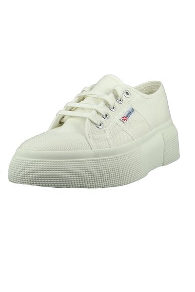 Superga Damen Low Sneaker 2287 Bubble Low Top S00DQS0 Weiß AC6 Full White Avorio Leinen