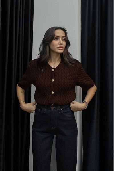 Havoş Кафява жилетка с къс ръкав Gallia