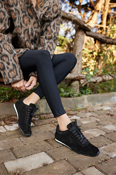 ANGELİNA JONES BOSETTİ ΓΥΝΑΙΚΕΙΑ ΜΑΥΡΑ ΠΡΑΓΜΑΤΙΚΑ SUET SNEAKER ΠΑΠΟΥΤΣΙΑ